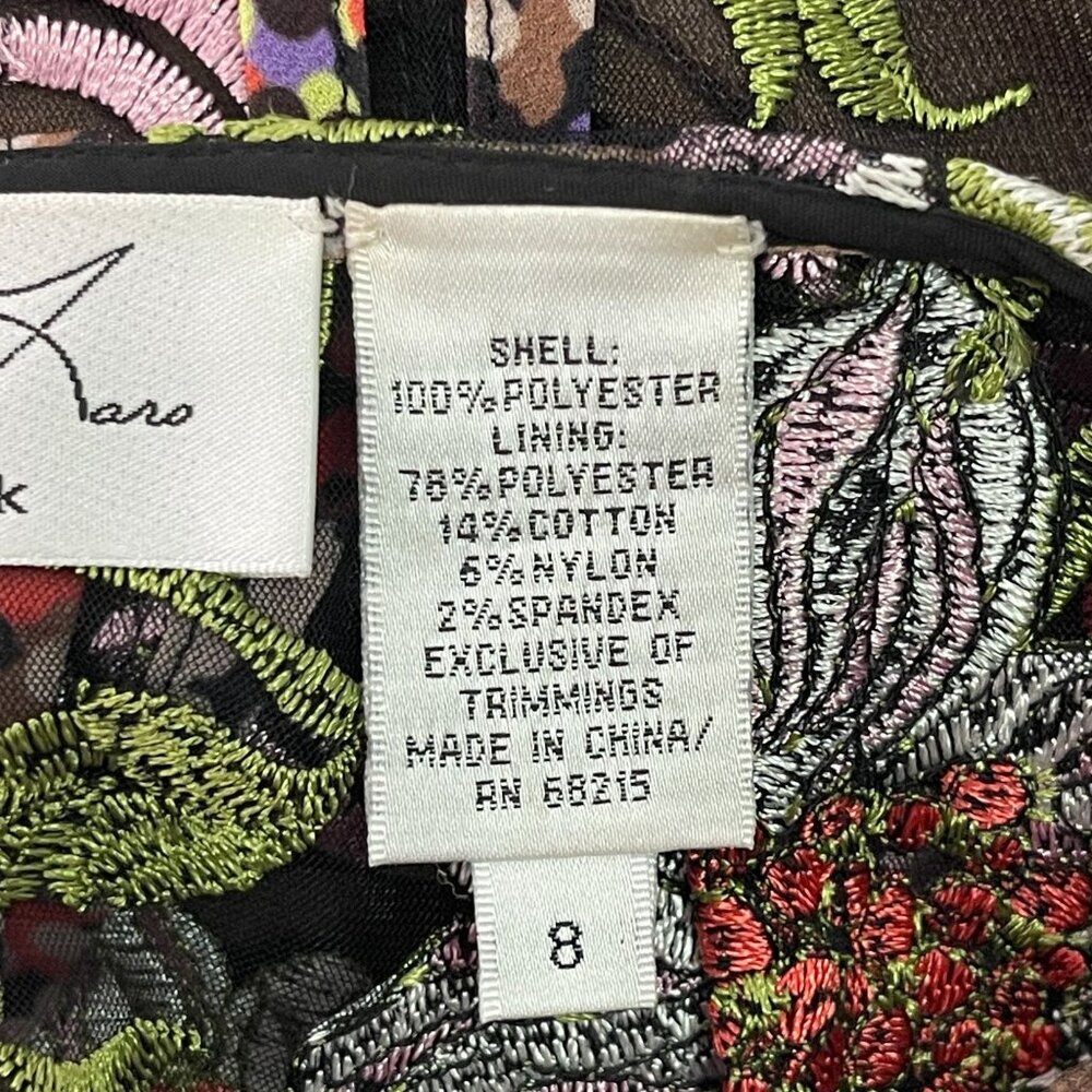 Byron Lara Women's Black Pink Short Sleeve Abstract Print Shift Dress Size 8 - Picture 6 of 10